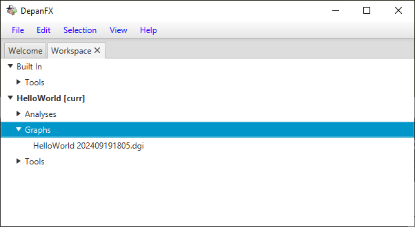 Workspace with HelloWorld dependency graph